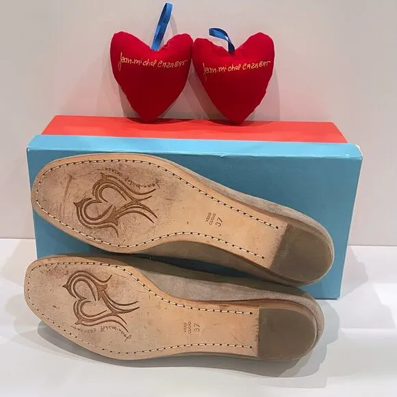 Jean-Michel Cazabat 37 Romaine Flat Loafers Clay Suede Tassel Patent Leather