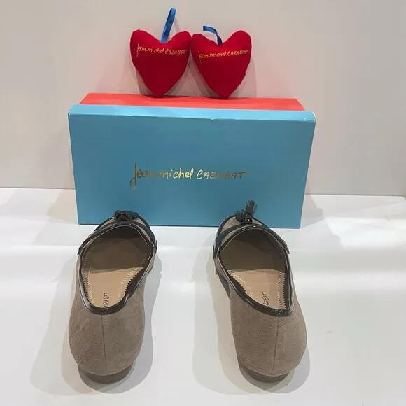 Jean-Michel Cazabat 37 Romaine Flat Loafers Clay Suede Tassel Patent Leather