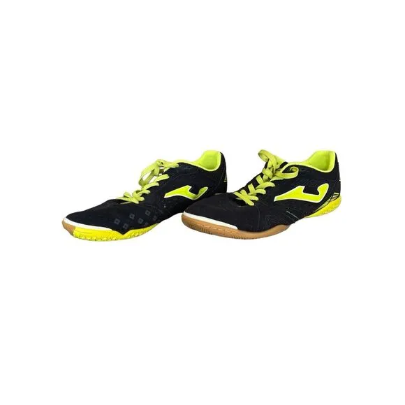 Joma Mens Black And Yellow Lace Up Super Flex Indoor Soccer Shoes Size 9.5