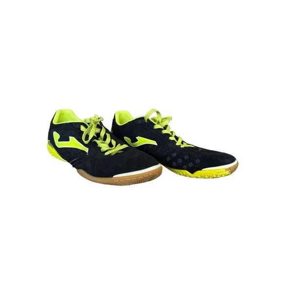 Joma Mens Black And Yellow Lace Up Super Flex Indoor Soccer Shoes Size 9.5