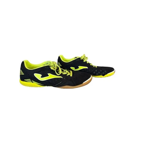 Joma Mens Black And Yellow Lace Up Super Flex Indoor Soccer Shoes Size 9.5