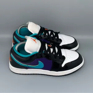 Jordan 1 Low Black Court Purple Turbo Green Shoes Men’s Sz 7Y / Women's Sz 8.5