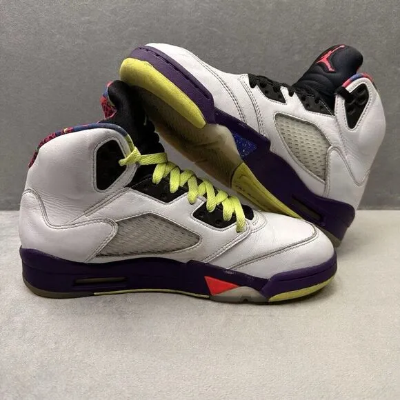 Jordan 5 Retro Mens Size 8 Shoes Alternate Bel-Air White Court Purple Green 2020