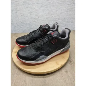 Jordan ADG 3 Golf Shoes Black Cement Red Trim Spiked Mens Size 10