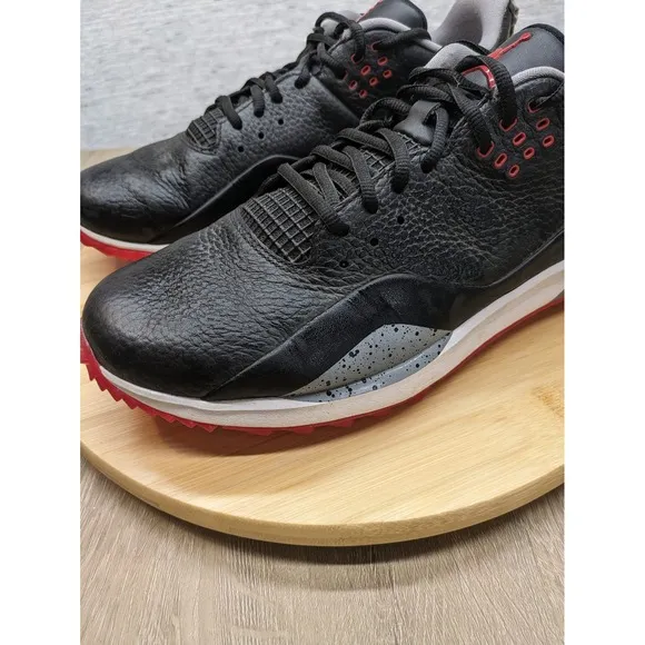 Jordan ADG 3 Golf Shoes Black Cement Red Trim Spiked Mens Size 10