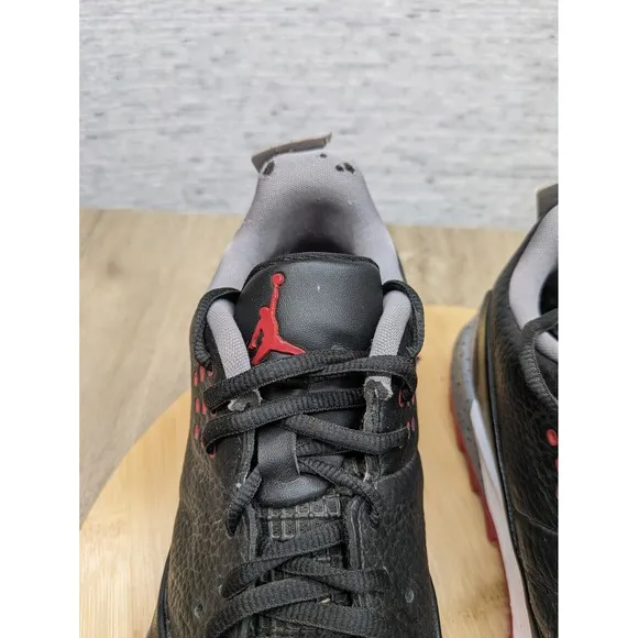 Jordan ADG 3 Golf Shoes Black Cement Red Trim Spiked Mens Size 10