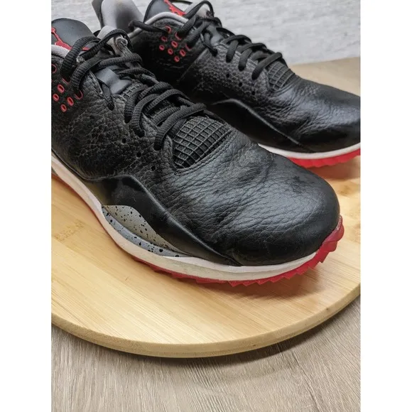 Jordan ADG 3 Golf Shoes Black Cement Red Trim Spiked Mens Size 10