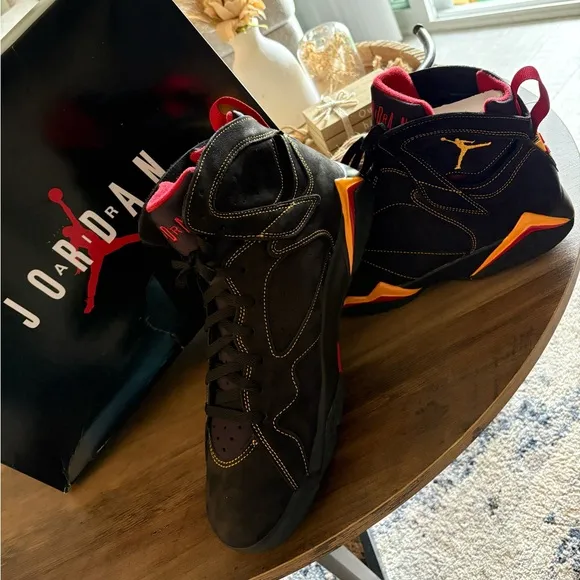 Jordan Black and Red Athletic Shoes with Iconic Design