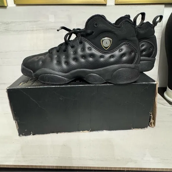 Jordan Black Athletic Shoes with Quilted Leather