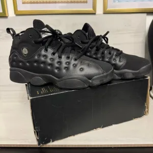 Jordan Black Athletic Shoes with Quilted Leather