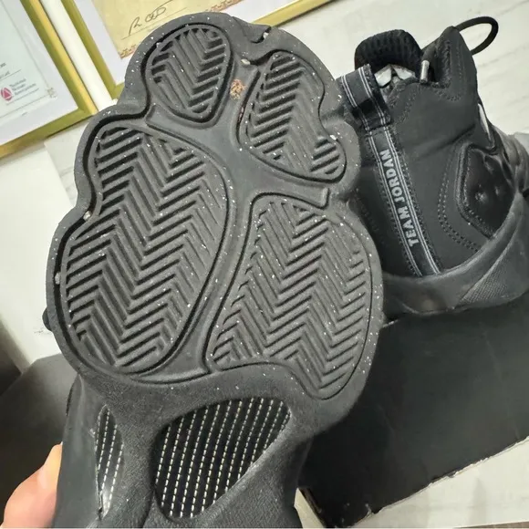 Jordan Black Athletic Shoes with Quilted Leather