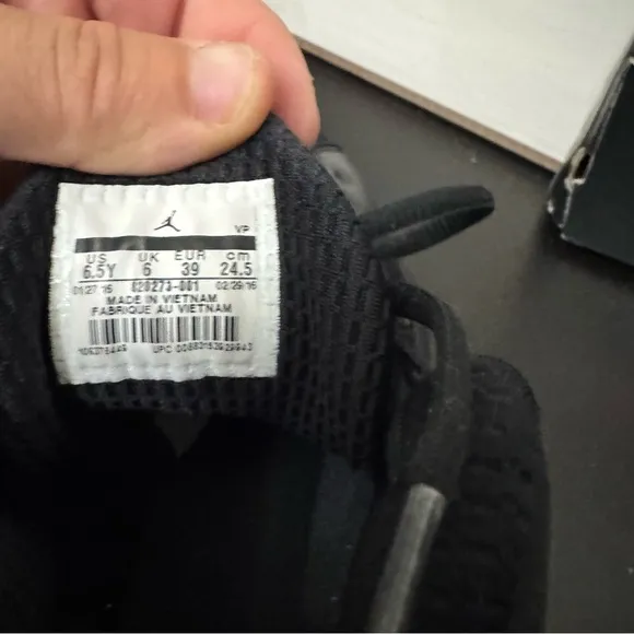 Jordan Black Athletic Shoes with Quilted Leather
