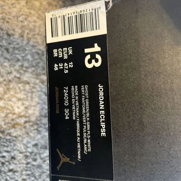 Jordan Eclipse Men’s Size 13 Ghost Green/ Black 724010-304 New With Original Box