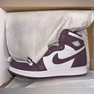 Jordan High Purple and White Athletic Shoes