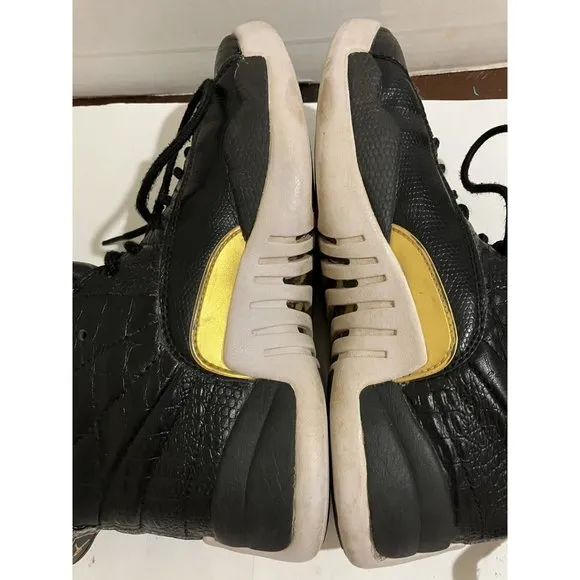Jordan jumpman Men's Size 7 black Reptile  Metallic Gold  hi-top sneaker shoe
