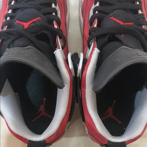 Jordan Red and Black Sneakers with Classic Design