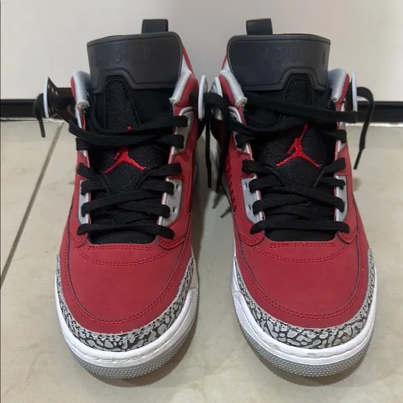 Jordan Red and Black Sneakers with Classic Design