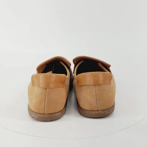 KALSO Earth Shoe Dabb Nubuck Leather Loafer Negative Heel Brown Cognac Size 10 W