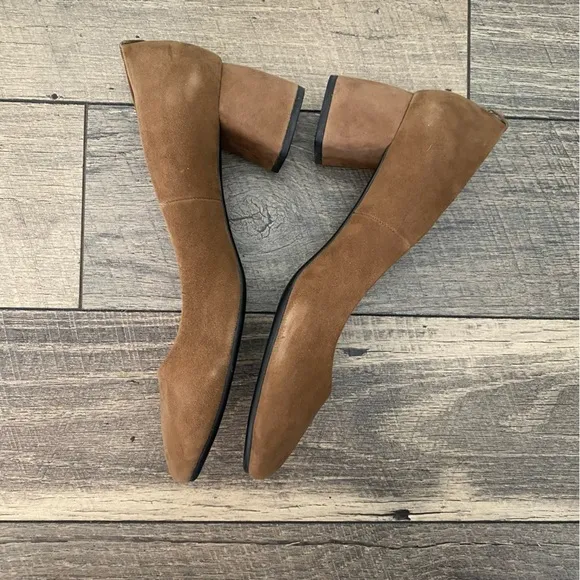 Kate Spade Shoes Size 10.5 Taupe Tan Brown Suede Beverly Pumps Block Heels NIB