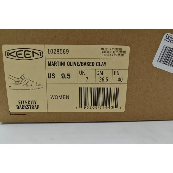 Keen Womens Size 9.5 Ellecity Backstrap Nubuck Olive Clay Sandals Shoes