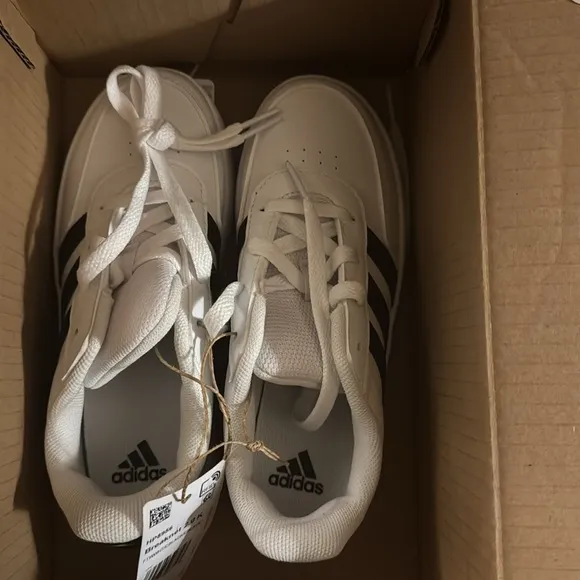 Kids Adidas Breaknet 2.0 K Tennis Shoes Color White/Black NWT Size 1