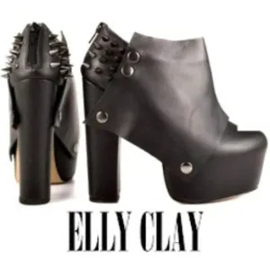 💥💥KILLER DESIGN💥💥Jenuine Leather Missy Spiked Platform Bootie in Black