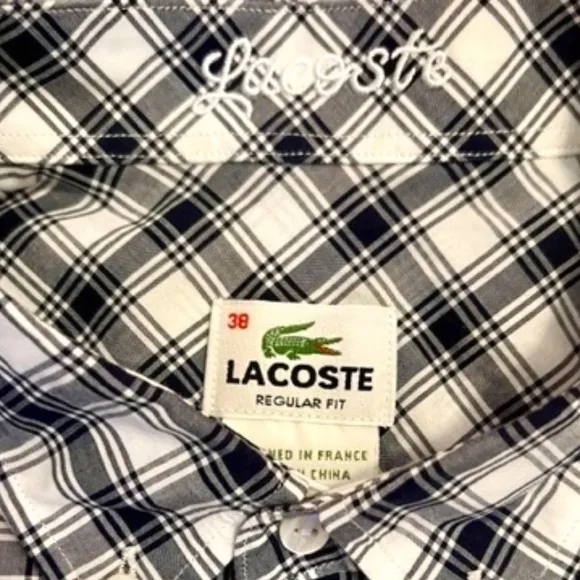 Lacoste L/S Camp Shirt Navy Sz Small/38​​​​​​​​​​​​​​​​