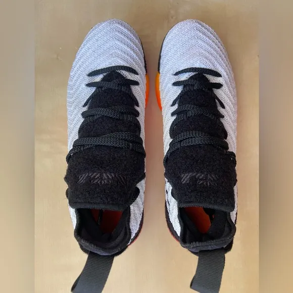 Lebron James 16 GS white lazer orange black basketball shoes customizable patch
