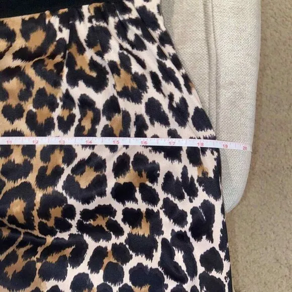 Leopard Long Dress Vintage Women's Mock Neck Sleeveless Animal Print XSmall