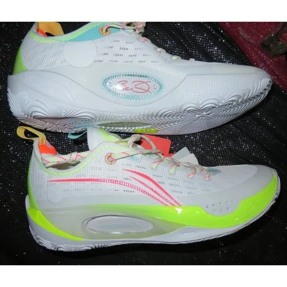 Li Ning Way of Wade Cloud Plus 808 II 2 Energy Basketball Shoes White Neon Green