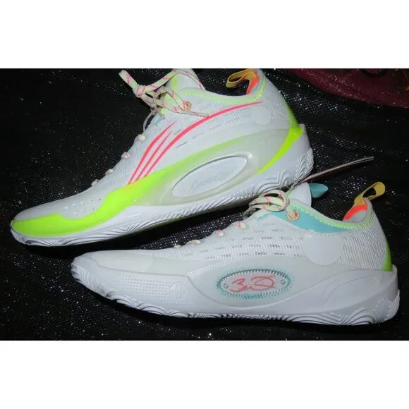 Li Ning Way of Wade Cloud Plus 808 II 2 Energy Basketball Shoes White Neon Green
