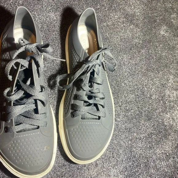 Like New CROCS Citilane Roka Court‎ Shoes Womens 10W Lace Up 204884 Gray
