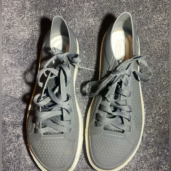 Like New CROCS Citilane Roka Court‎ Shoes Womens 10W Lace Up 204884 Gray