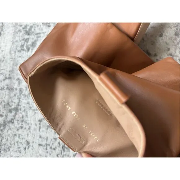 LK BENNETT Eden Tan Leather Western Style Knee-High Boots