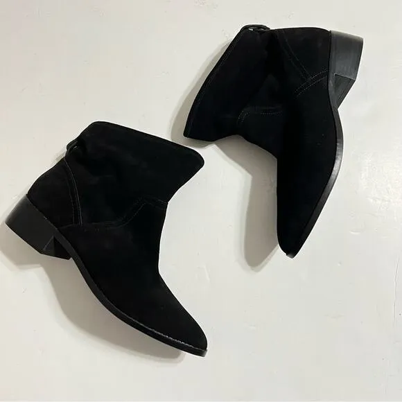 Lucky Brand Lollin Bootie Black Oiled Suede Shoes Size 9
