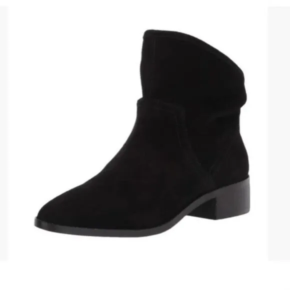 Lucky Brand Lollin Bootie Black Oiled Suede Shoes Size 9