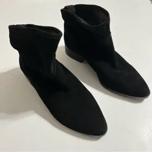 Lucky Brand Lollin Bootie Black Oiled Suede Shoes Size 9