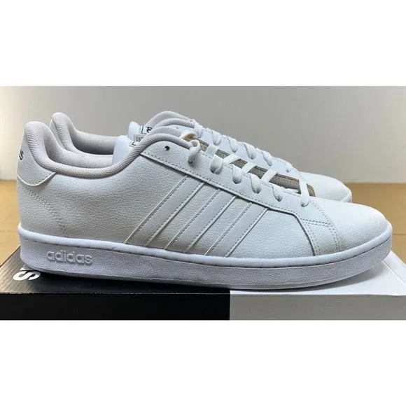Men's Adidas Grand White Court Sneakers Athletic Shoes Size 7.5 M - EE7891 - NWD