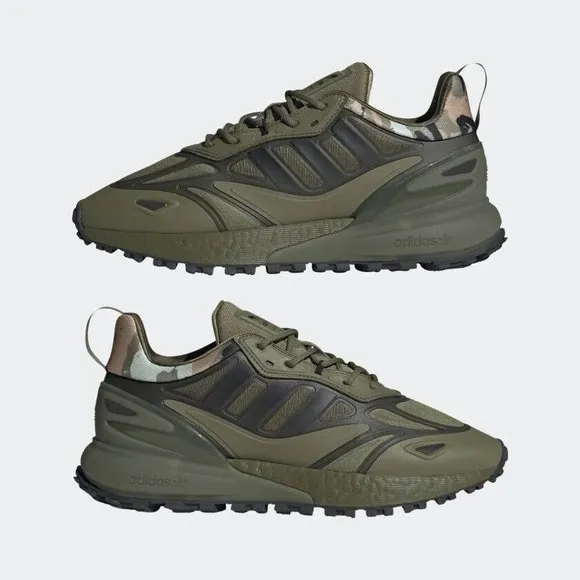 MEN'S Adidas Originals ZX 2K Boost 2.0 Trail Focus Olive Camo GZ7784