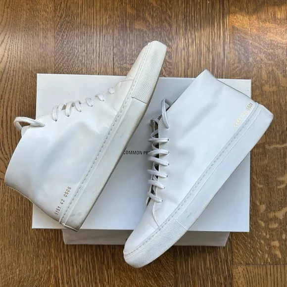 Mens Common Projects Court Mid 42 - Signature White - Great Condition