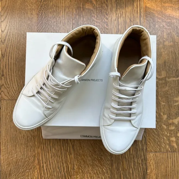 Mens Common Projects Court Mid 42 - Signature White - Great Condition