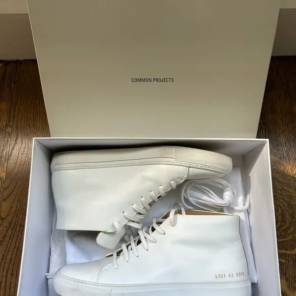 Mens Common Projects Court Mid 42 - Signature White - Great Condition