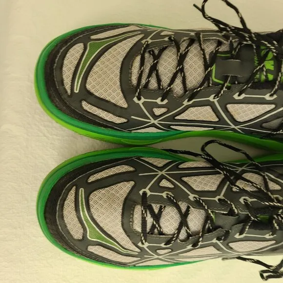 Mens Hoka ONE ONE Mafate 4 Trail Running Shoes Size: 12.5 Color: Green Black