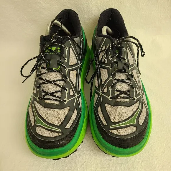 Mens Hoka ONE ONE Mafate 4 Trail Running Shoes Size: 12.5 Color: Green Black