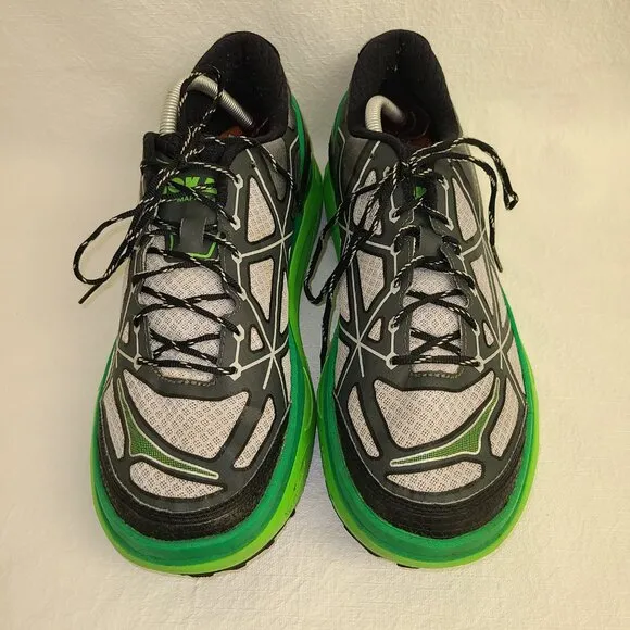 Mens Hoka ONE ONE Mafate 4 Trail Running Shoes Size: 12.5 Color: Green Black