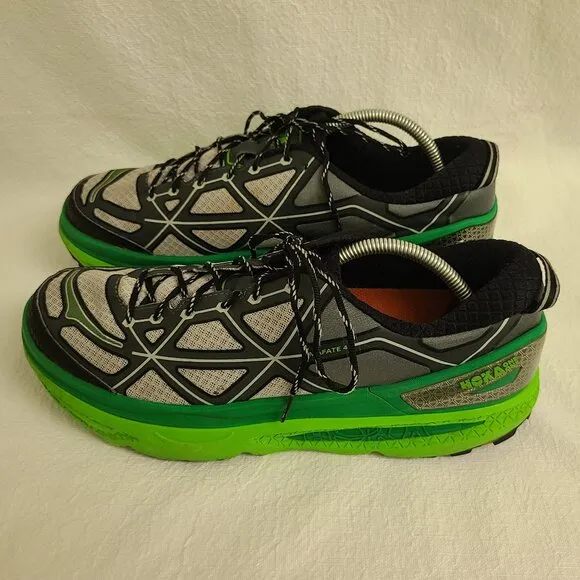 Mens Hoka ONE ONE Mafate 4 Trail Running Shoes Size: 12.5 Color: Green Black