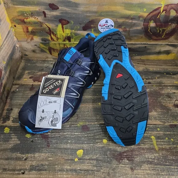 Mens New Salomon XA Pro 3D GTX Navy Blue Trail Running Shoes Sz 11.5 (393320)