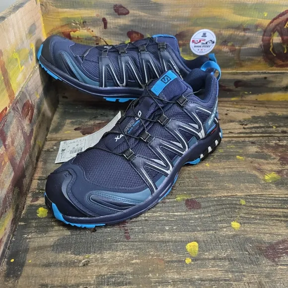 Mens New Salomon XA Pro 3D GTX Navy Blue Trail Running Shoes Sz 11.5 (393320)