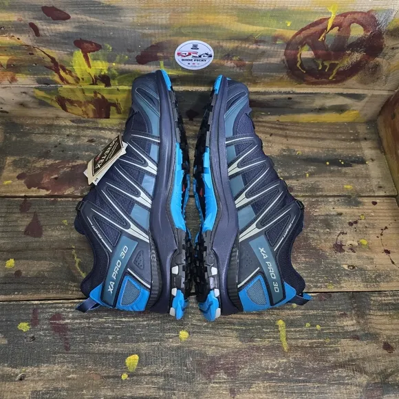 Mens New Salomon XA Pro 3D GTX Navy Blue Trail Running Shoes Sz 11.5 (393320)
