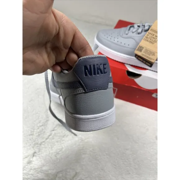 Men's NIKE COURT VISION LOW NEXT NATURE Wolf Grey/Light Carbon FQ7669-001 Shoes